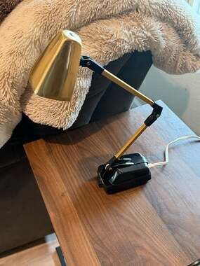 Vintage Tensor Mid Century Desk Lamp Gold & Black Made in Japan